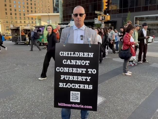 Canadian internet personality and anti-trans protester Chris Elston, better known on the internet at “Billboard Chris”, Picture: Instagram