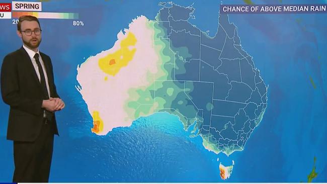 Chance of above average rainfall in spring. Picture: Sky Weather