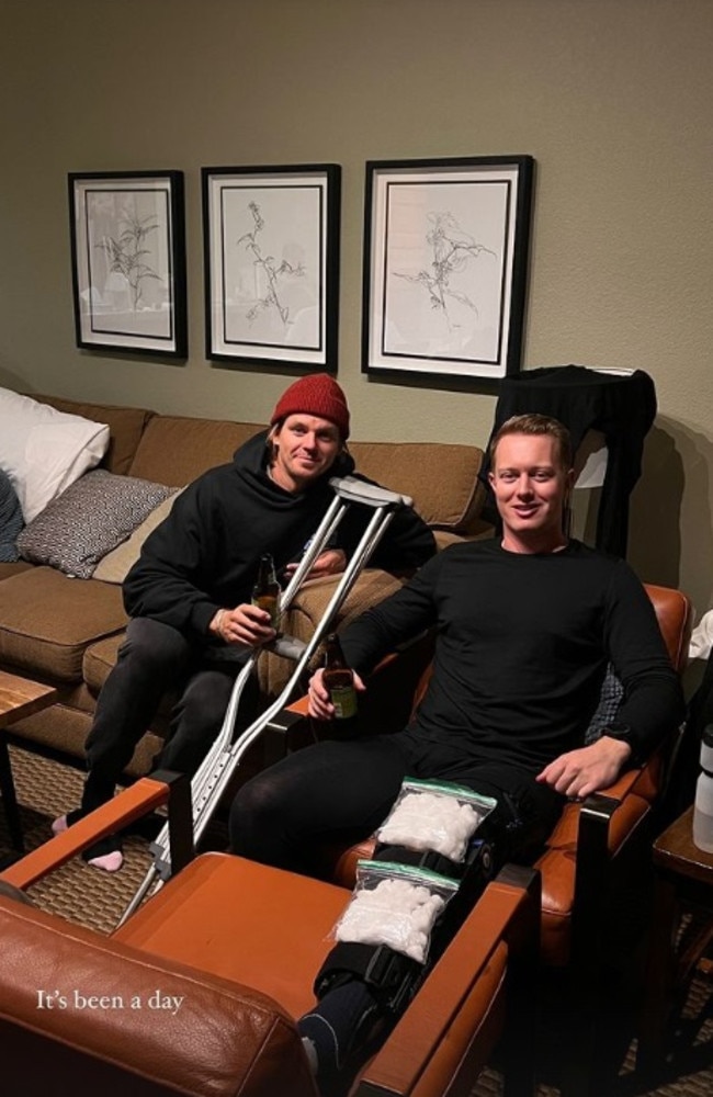 Oliver and Callum following the horror experience. Picture: Instagram/sannahsugerwoman
