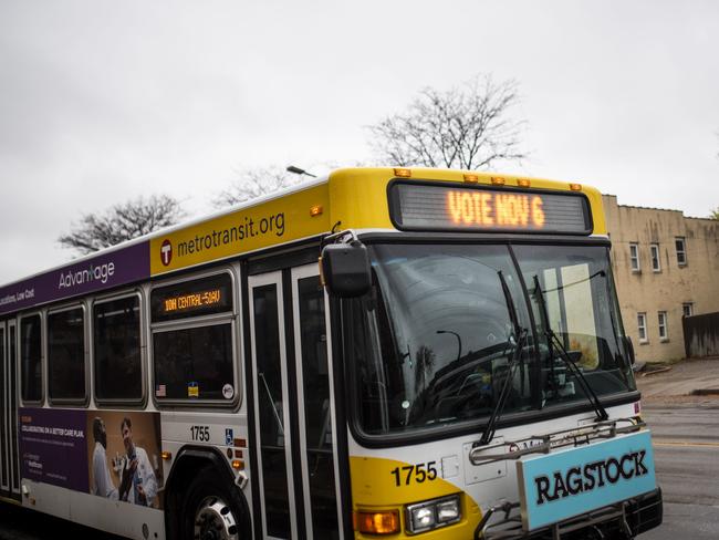 Even Minneapolis buses were encouraging prospective voters. Picture: Getty Images/AFP