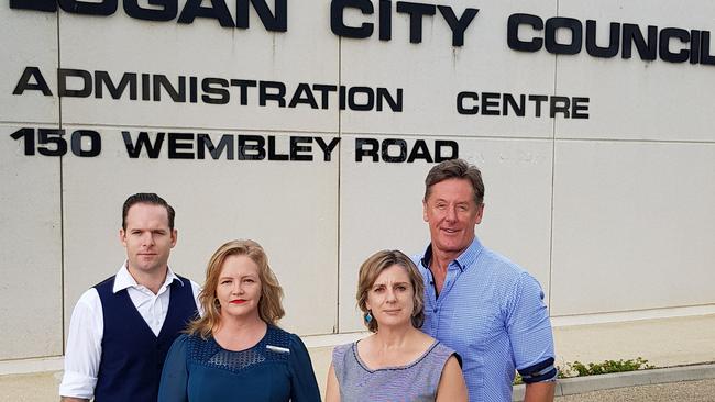 Logan City Councillors Jon Raven, Laurie Koranski, Lisa Bradley and Darren Power  say they are concerned abot being dismissed if there is no quorum. 