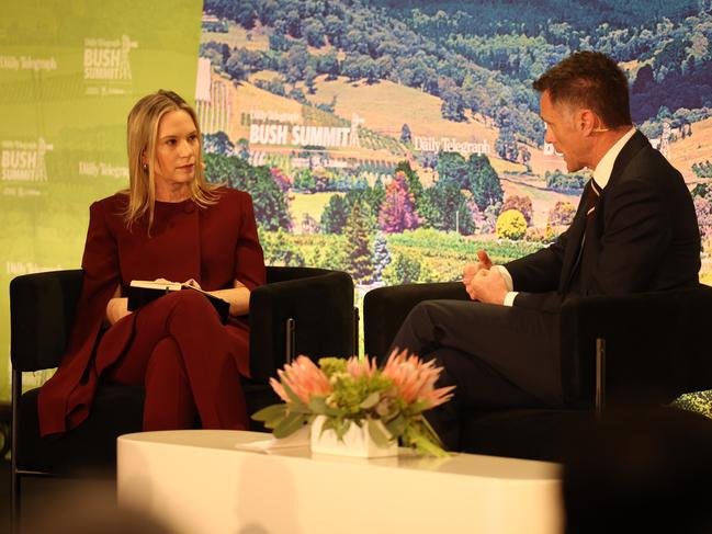 The Premier with the Telegraph’s Anna Caldwell at the Bush Summit. Picture: Rohan Kelly