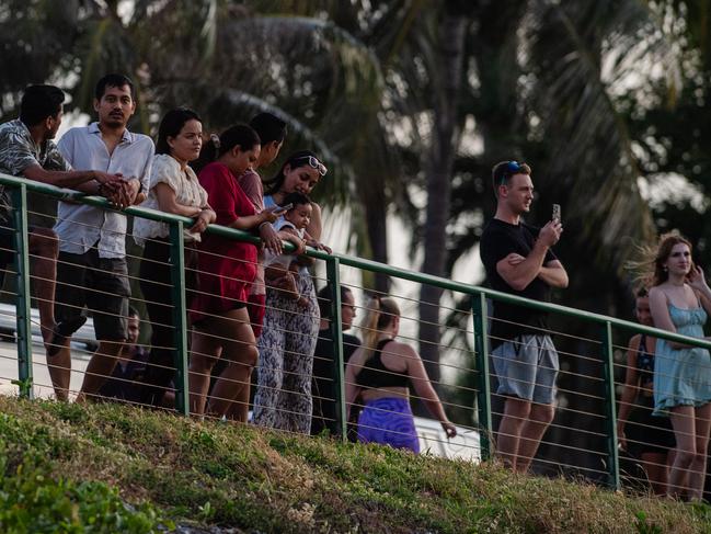 Viewers watching the high-level surfing at Top End in Nightcliff beach, Darwin. Picture: Pema Tamang Pakhrin