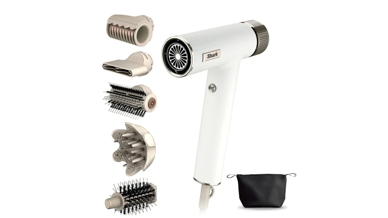 This Shark hair dryer comes with all the attachments you might need, and even thinks about heat damage to protect fine hair or thin hair. Image: Shark