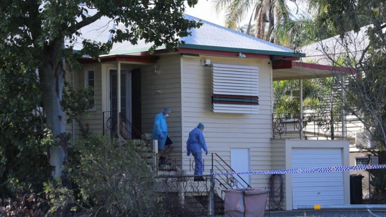 Police at the scene where Tayla Black and baby were found dead in a house on Bean Street. Photo - Steve Vit