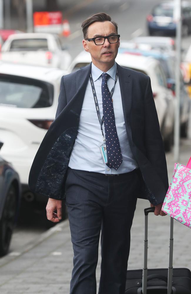 Tim Bullard secretary Department of Education Tasmania walking into give evidence at the commission of inquiry in Hobart. Picture: Nikki Davis-Jones