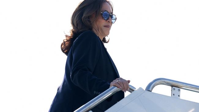 Kamala Harris has a busy travel schedule – but it doesn’t involve answering any tough questions. Picture: Alex Wong/Getty Images via AFP