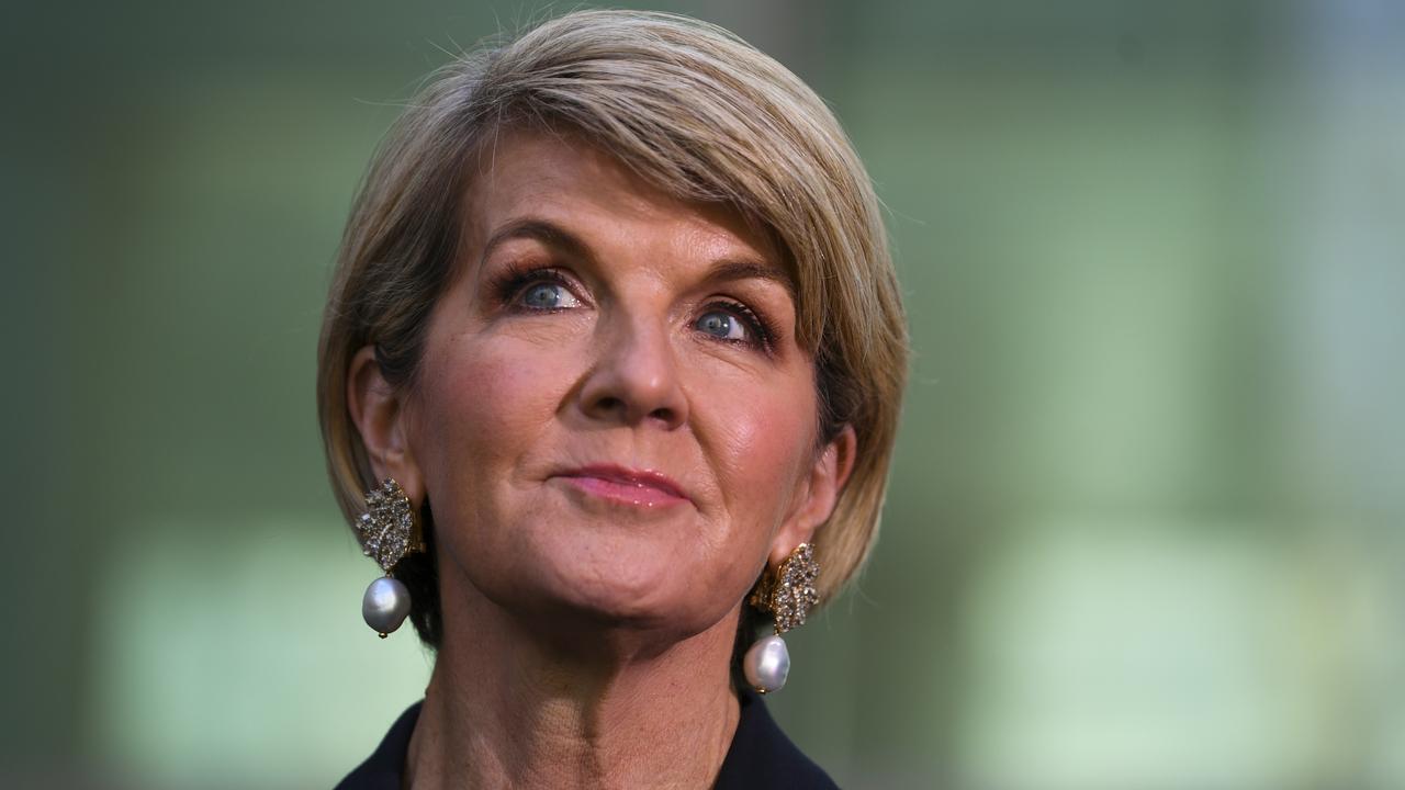 Bishop speaks during a press conference where she stepped down as foreign minister. She said she was staying in parliament and still wanted justice for the families of MH17 victims. Picture: AAP