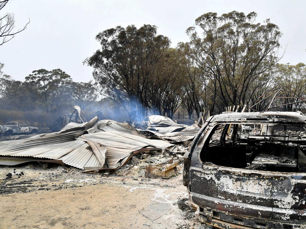 DALVEEN, AUSTRALIA – NewsWIRE Photos NOVEMBER 01, 2023: One of the homes lost in the fires. Fire damage around Dalveen (near Warwick) Bushfires burning through the Southern Downs regional area near the Queensland to NSW border. Picture: NCA NewsWIRE / John Gass