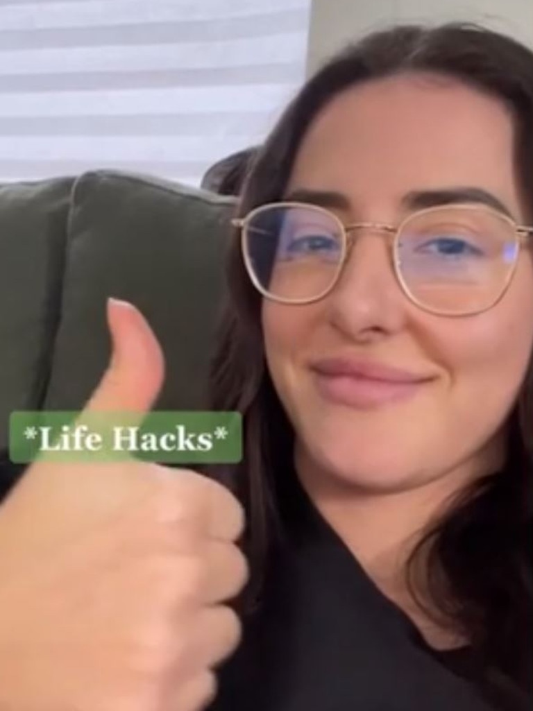 She touted the move as a ‘life hack’. Picture: wealthxlab/TikTok