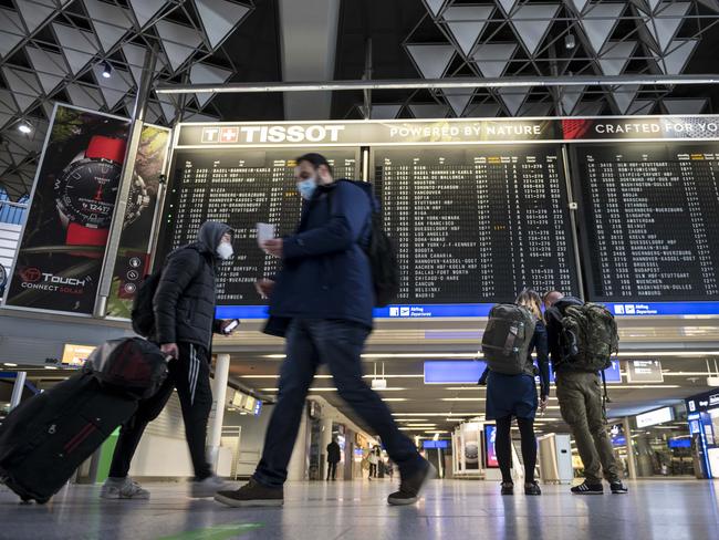 Passengers at Frankfurt Airport, Germany. Each EU country has different travel entry requirements. Picture: Getty Images