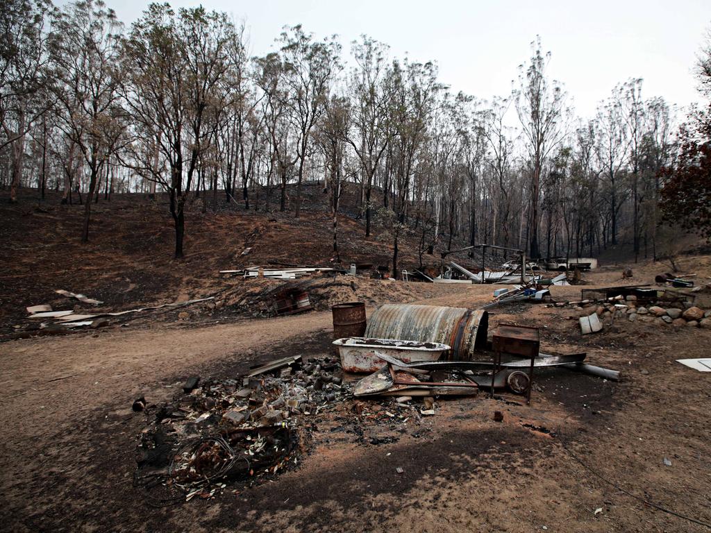 Fire devastated home in the small community of Wytaliba on the 13th of November 2019. Bushfires ripped through the small community of Wytaliba on the 9th of November 2019. Photographer: Adam Yip