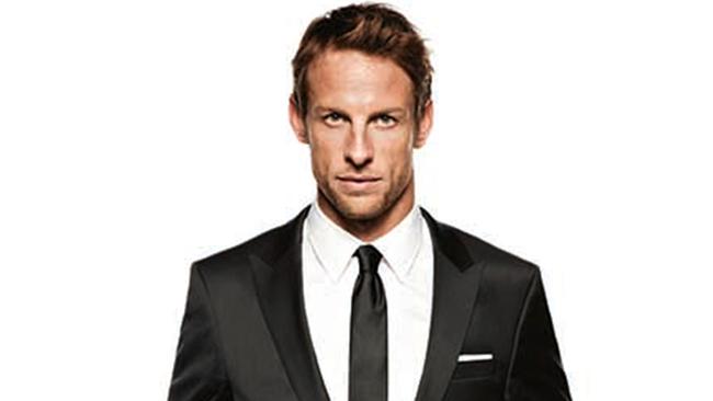 Jenson Button in one of his sponsors, Hugo Boss.