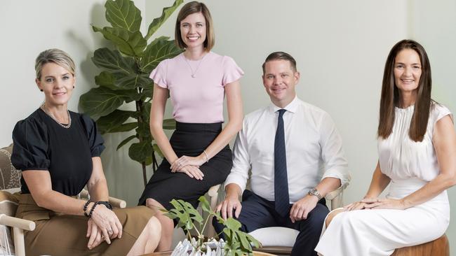 Belle Property Cairns executive assistant Harriet Donnelly, co-agent Renae Slatyer, principal Nicholas Slatyer and business relationship manager Mardi Rae. Picture: supplied.