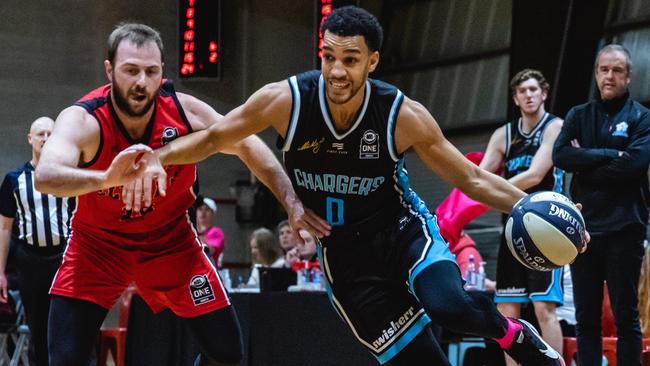 Hobart Charger Jonathon Mines has been a key player in Hobart’s strong start to the NBL1 season. Picture: Linda Higginson