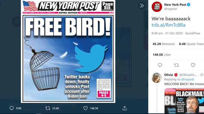 Saturday’s front page of the New York Post.