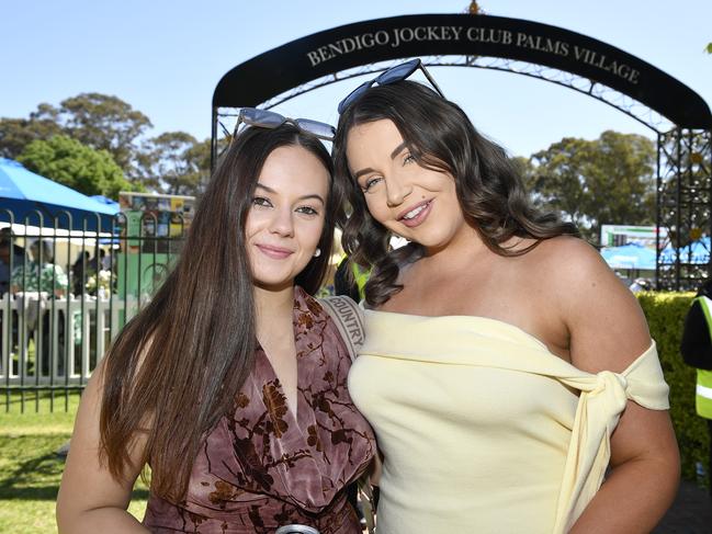 Apiam Bendigo Cup was held at Bendigo Racecourse, Bendigo, Victoria, on Wednesday, October 30th, 2024. Pictured enjoying the horse racing carnival are Bella and Kate. Picture: Andrew Batsch