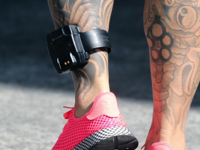 BRISBANE, AUSTRALIA - NCA NewsWire Photos - 15 MARCH, 2024: A generic photo of an offender wearing an Ankle Monitoring device outside Brisbane Supremem Court. Picture: NCA NewsWire / Glenn Campbell
