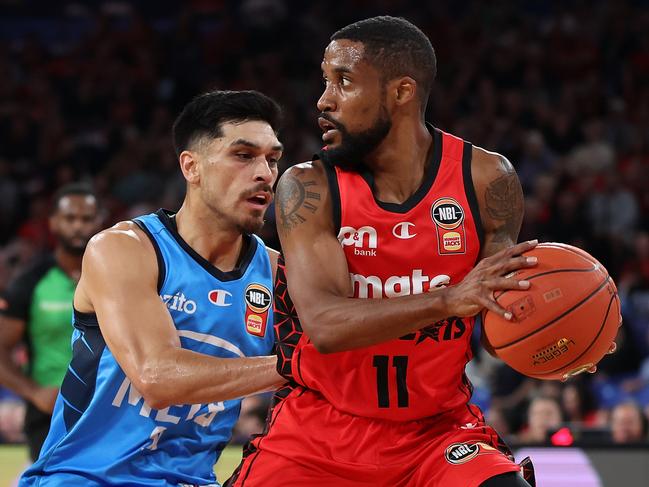 The duel between United’s Shea Ili and Perth’s Bryce Cotton looms as a decisive one in the semi-final series. Picture: Getty Images