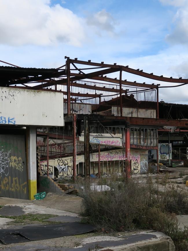 Vandals and drug addicts often gather around what is left of the old market. Picture: Craig Dunlop