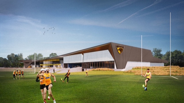 An artist's impression of how Hawthorn FC's new training base at Dingley will look. Picture: Supplied