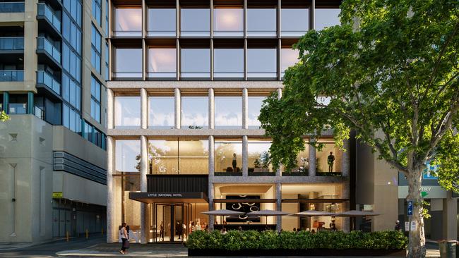 Artist’s impression of Little National Hotel Adelaide by Doma Group. Picture: Supplied