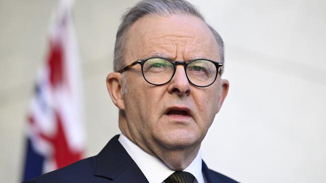 CANBERRA, AUSTRALIA  - NewsWire Photos - February 11, 2025: Prime Minister Anthony Albanese holds a press conference at Parliament House in Canberra. Picture: NewsWire / Martin Ollman