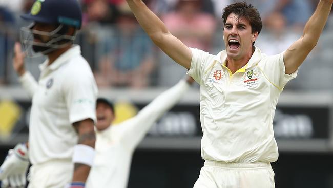 Pat Cummins appeals for a wicket on day two. Picture: Getty Images