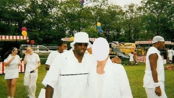 Sean 'Diddy' Combs, pictured at one of his white parties, with a man only known as John Doe. Picture: US District Court