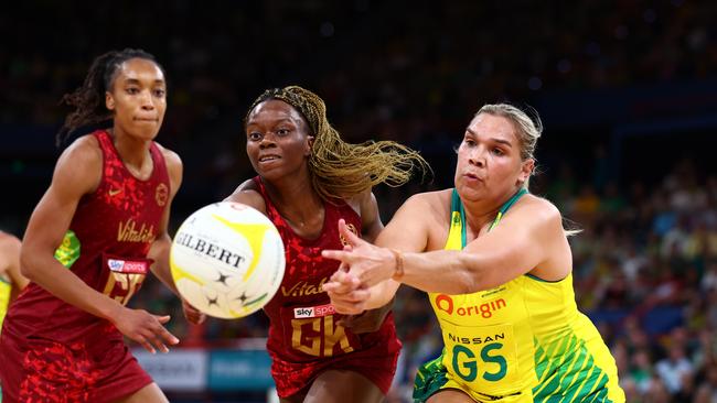 Donnell Wallam continued her good form for Australia, with a near perfect performance as the Diamonds completed a series clean sweep. Picture: Getty Images.