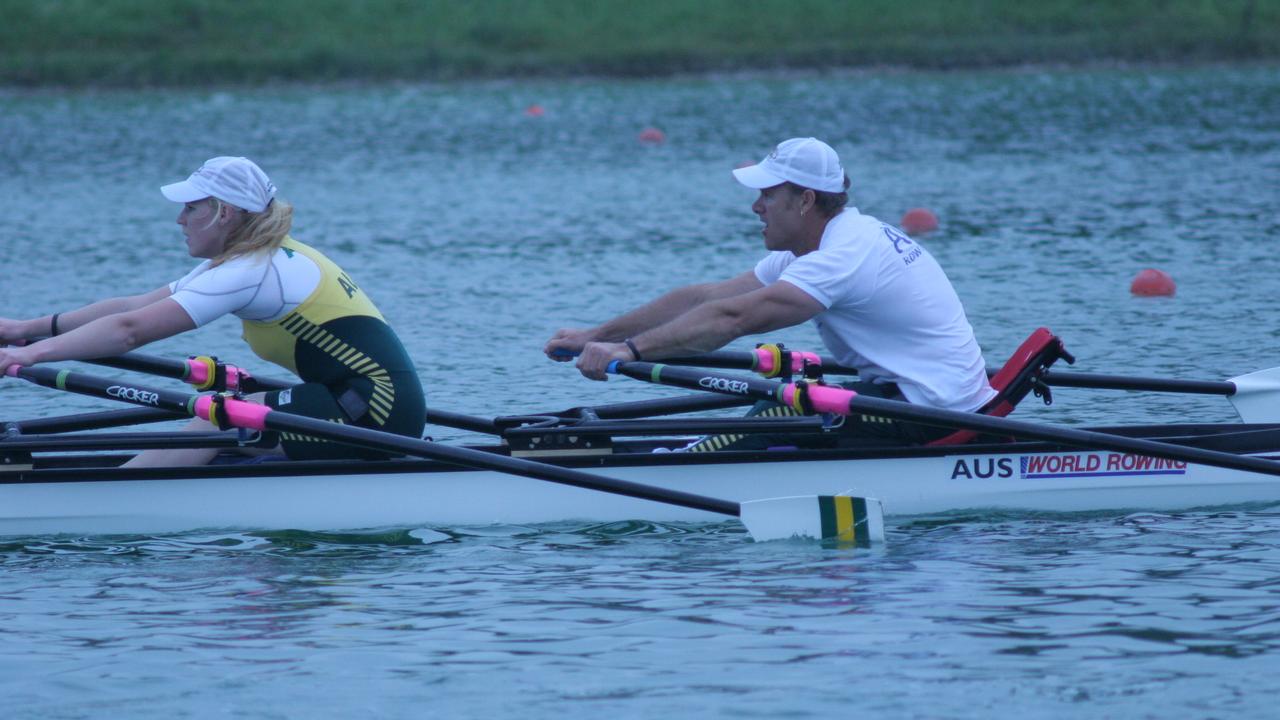 Kathryn Ross and John Maclean on heir way to silver at the World Rowing Championships before the 2008 Beijing Olympics.