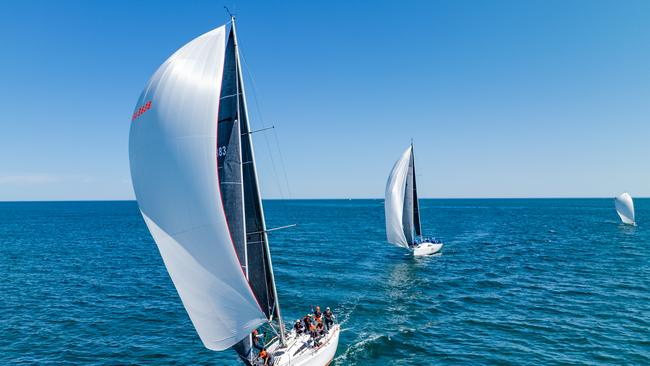 The Clockwork crew out in front during a South Australian regatta this year.