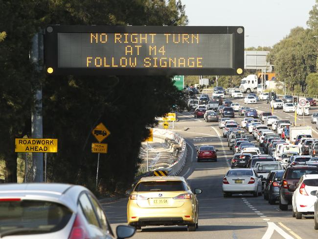 New on-ramps for the M4 along Homebush Bay Drive.