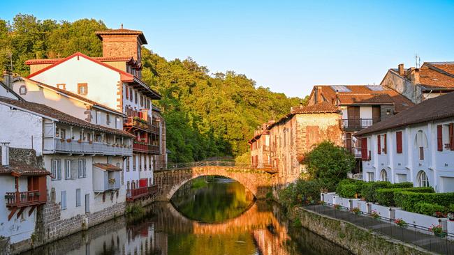 Reflection of old stone bridge at Saint Jean Pied de Port.