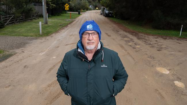 St Leonards resident Nick Martin is concerned about the roads in the Lower Bluff area. Picture: Brad Fleet