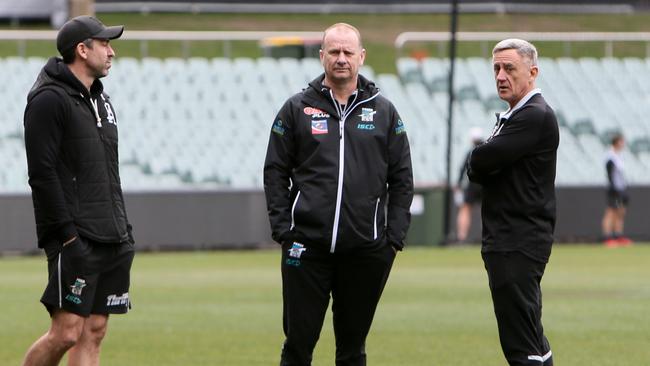 Port Adelaide coach Ken Hinkley will spin the AFL coaching carousel in search of new assistant coaches as the AFL has its first off-season in more than a decade without a senior coach being changed. Picture: Emma Brasier