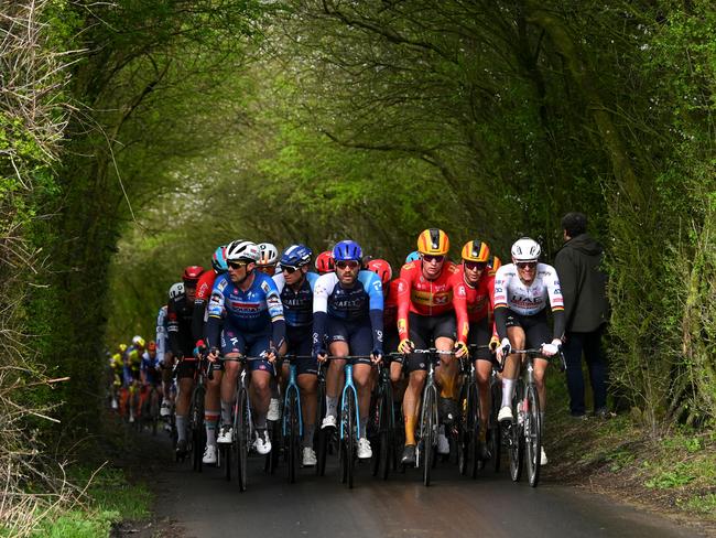 Cyclists compete in the Bredene Koksijde Classic, a 201.2km one day race from Bredene to Koksijde. Picture: Luc Claessen/Getty Images