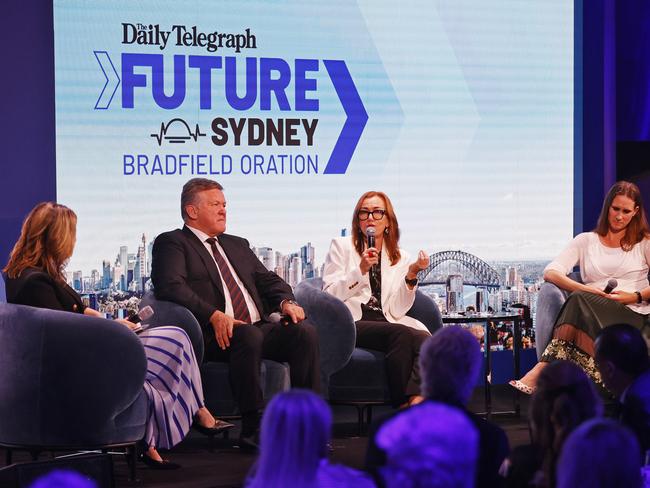 Bradfield Oration panellists Geoff Jones, Nicole Curran and Marguerite Fitzgerald and chair Anna Caldwell. Picture: Sam Ruttyn