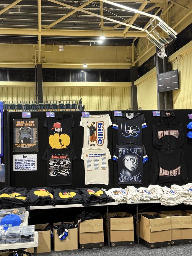 Merchandise on sale in the lead-up to the concert.