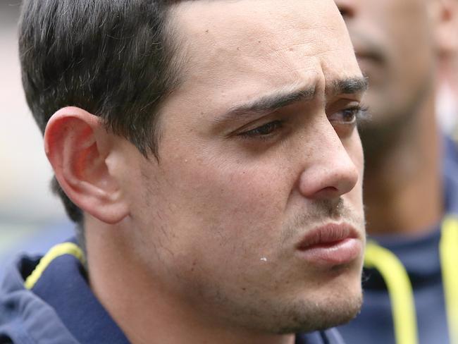 South Africa cricket training at the MCG.  Quinton de Kock during the press conference     Picture:Wayne Ludbey