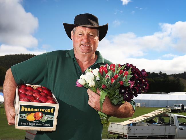 Mark Duggan, owner of Duggan Brand Apples ready for A Taste of the Huon. Picture: SAM ROSEWARNE