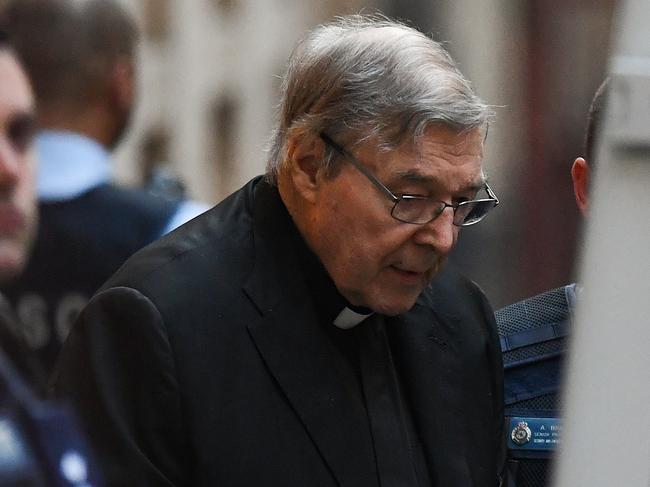 Cardinal George Pell leaves the Supreme Court of Victoria in Melbourne, Thursday, June 6, 2019. Pell is appealing his conviction for sexually abusing two boys in the 1990s. (AAP Image/Erik Anderson) NO ARCHIVING