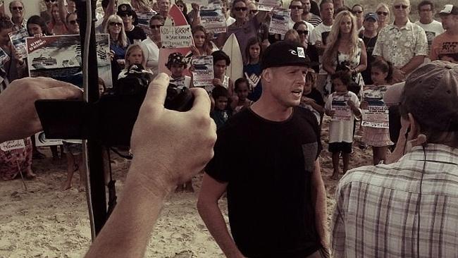 Mick Fanning speaks out about the cruise ship terminal that could ruin the Kirra break. Pic: Save Kirra Instagram