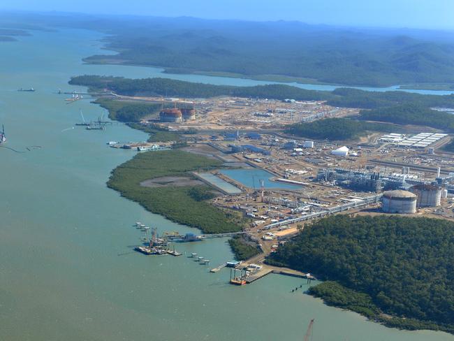 Aerial view of dredging in the Gladstone Harbour.Photo Brenda Strong / The Observer