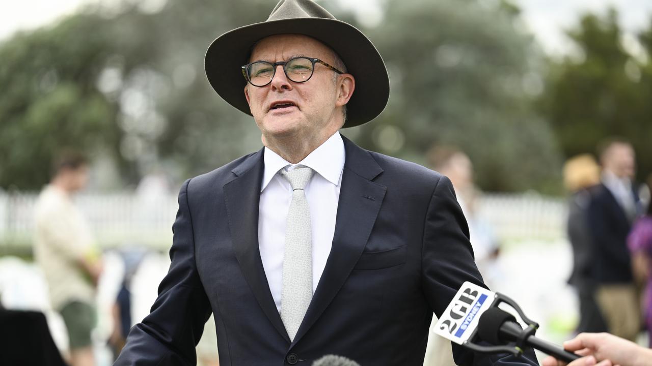 Prime Minister Anthony Albanese says The National Australia Day Citizenship and Flag Raising Ceremony in Canberra. Picture: NCA NewsWire / Martin Ollman