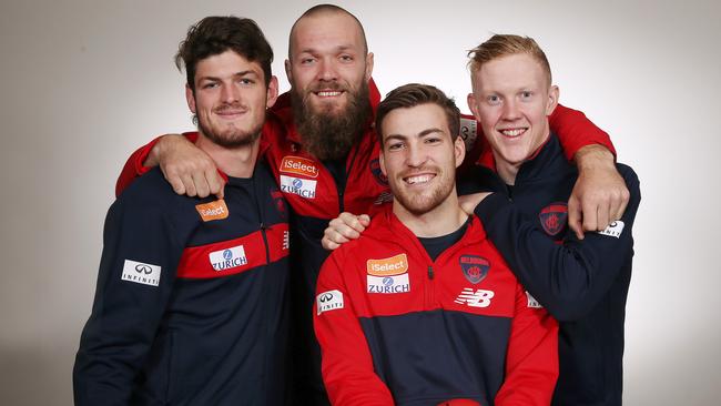 Angus Brayshaw, Max Gawn, Jack Viney and Clayton Oliver are based at AAMI Park. Pic: Michael Klein