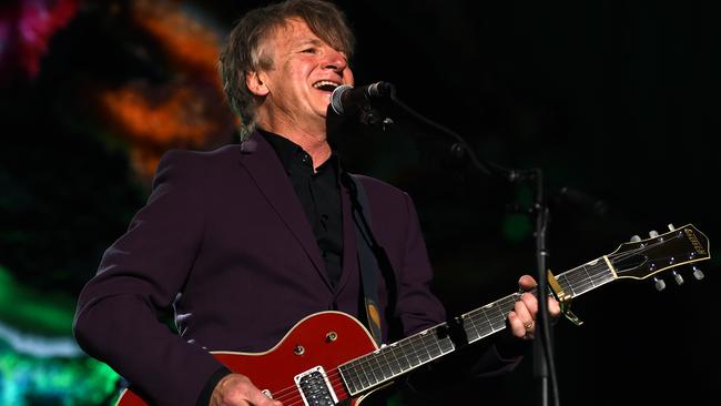 Neil Finn of Crowded House performs during their 20th anniversary show at the Sydney Opera House, in Sydney, Thursday, Nov. 24, 2016.