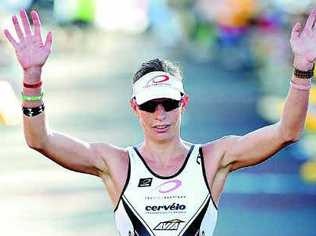 Caroline Steffen wins the Australian Ironman in Port Macquarie. Picture: Delly Carrsportshoot