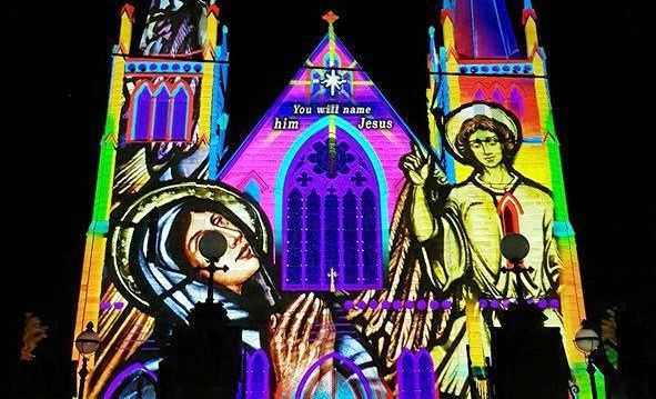 Photos of the Lights of Christmas display at the Rockhampton St Jospeh's Cathedral. Picture: Matthew Standing