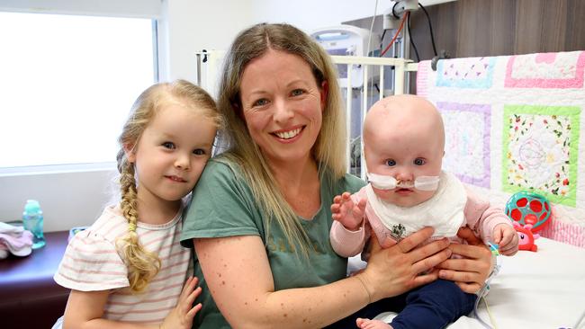 Ms Rea pwith Imogen at 14-months and Catya. Picture: Toby Zerna